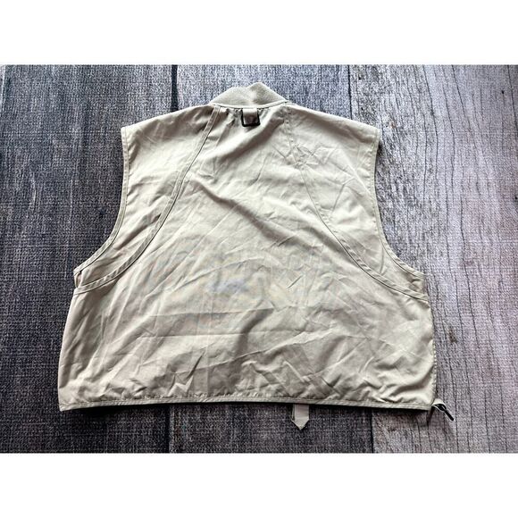 Cabelas Vest Mens Large Khaki Beige Tan Fly Fishing Willow Creek Hunting Zip Up - Picture 6 of 7
